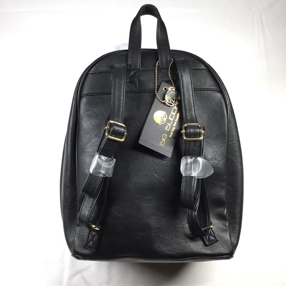 Big Buddha Bags Big Buddha Black Backpack Purse Metallic Pouch